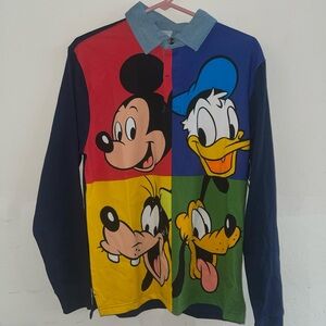 Disney Men's Multicolor Character Long Sleeve Shirt